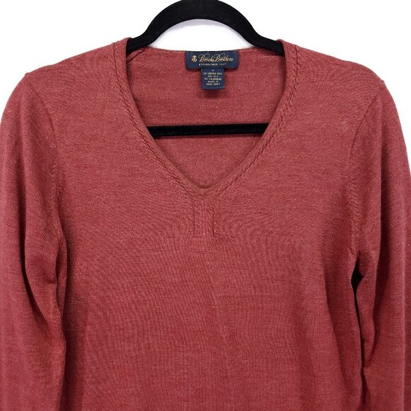 Brook Brothers Sweater Wool Silk Cashmere Womens Medium Red Pullover Top - Picture 6 of 13